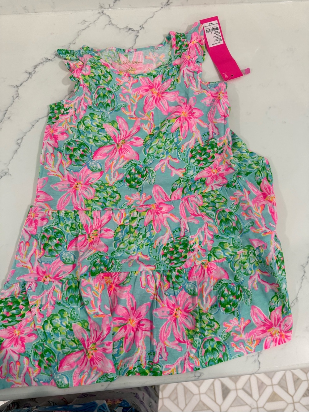 Lilly Pulitzer Pink & Seafoam Floral Dress So Shellyegant Small NWT